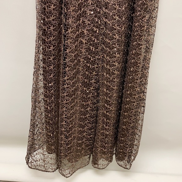 Adrianna Papell halter lace low back long gown - Picture 8 of 10